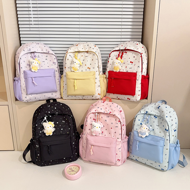 School backpacks for junior high and elementary school students, 2026 new model, high aesthetic appeal, college style, cute cartoon, large capacity, casual double shoulder backpack