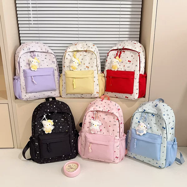 School backpacks for junior high and elementary school students, 2026 new model, high aesthetic appeal, college style, cute cartoon, large capacity, casual double shoulder backpack