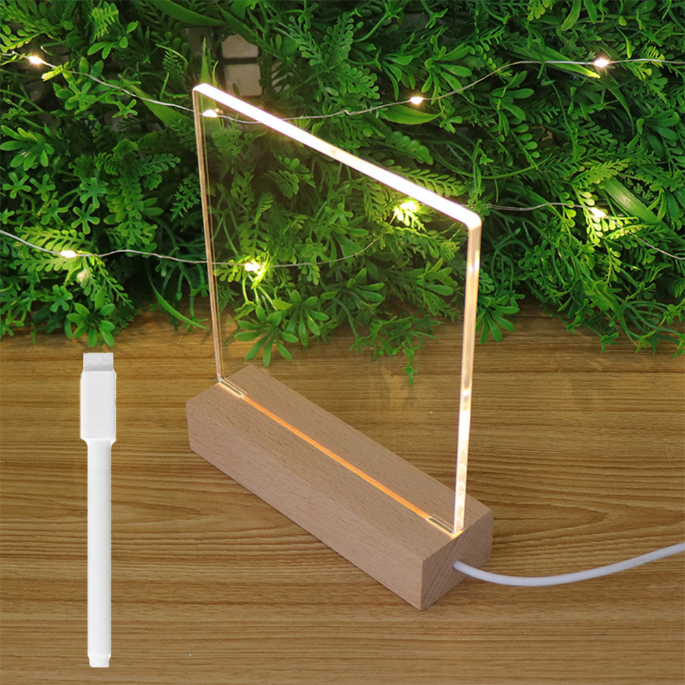 New Note Message Board Led Night Light Transparent Glow Memo