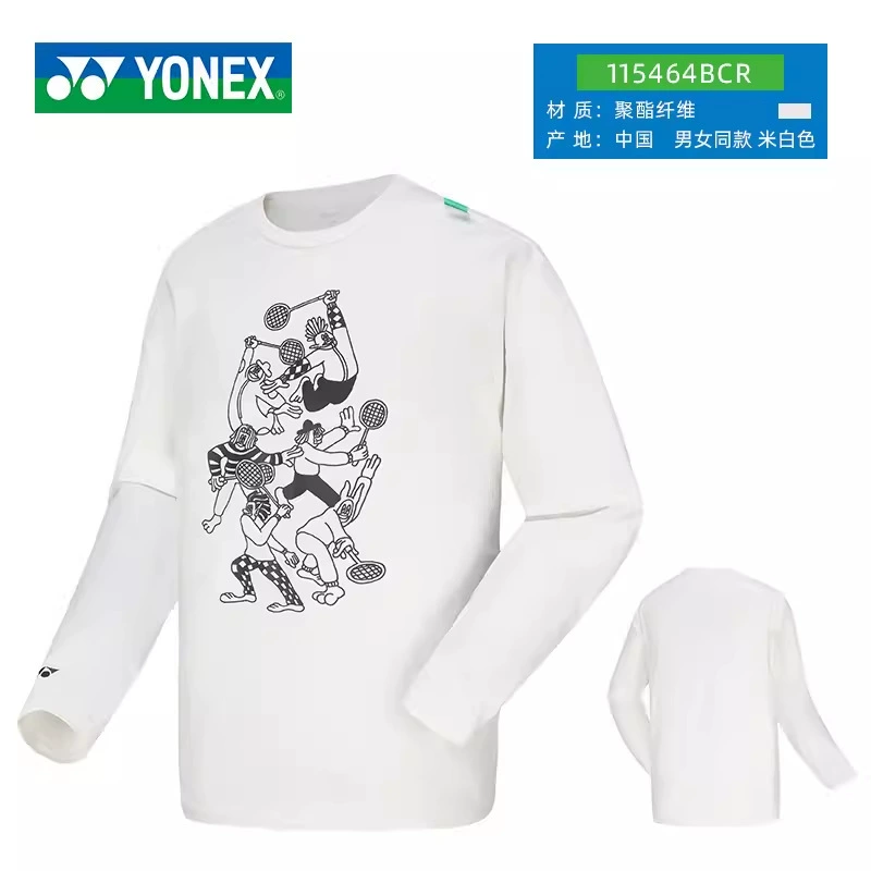 Yenix одежда для бадминтона YY спортивная футболка коротким рукавом 115414BCR/115424BCR/115464BCR
