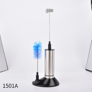 Cross-border stainless steel dry battery milk frother electric egg beater mini coffee blender milk beater