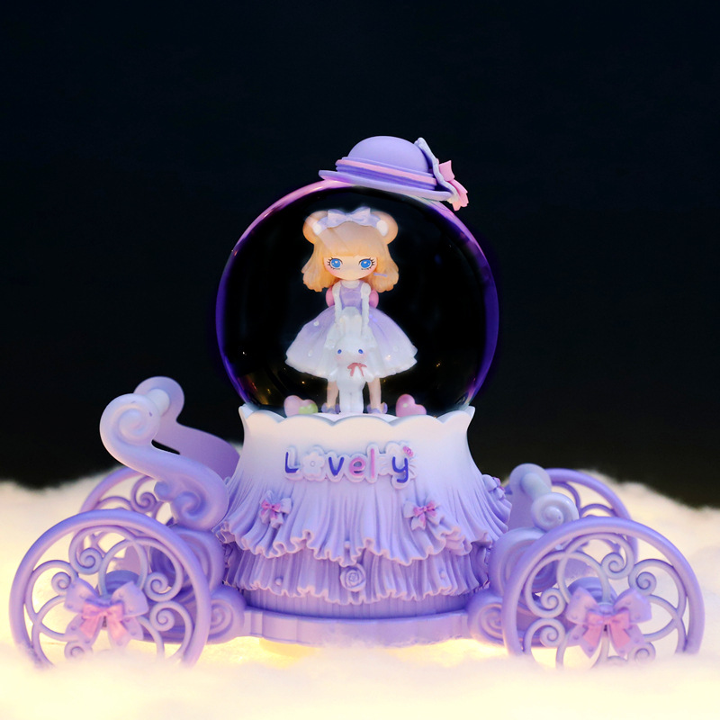 공주 로리타 왕자 커플 캐리지 크리스탈 볼 다채로운 빛 음악 가을과 겨울 새로운 창조적 인 선물