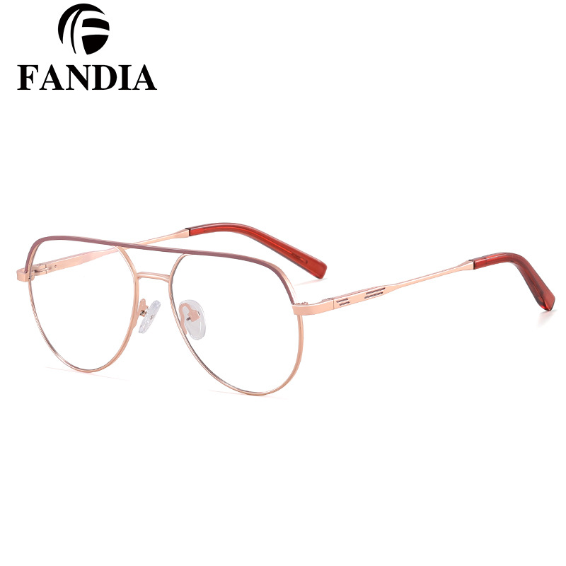 91338 nueva fábrica de comercio exterior spot anti-luz azul gafas de mujer moda gafas marco de metal ultraligero
