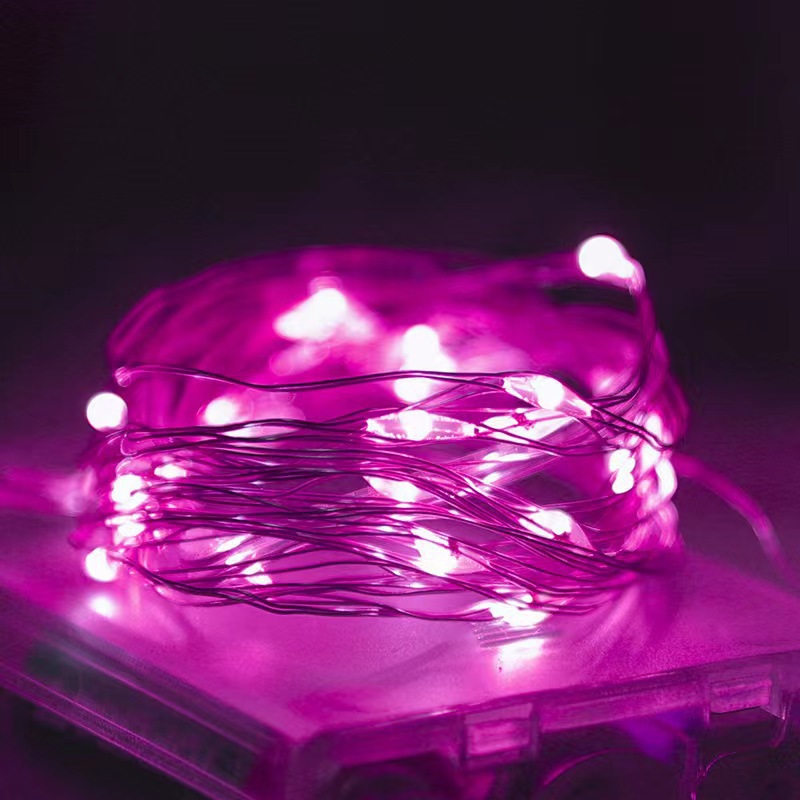 Caja de baterías transfronterizas cable USB LED lámpara de alambre de cobre caja de regalo de decoración de torta de Navidad lámpara de alambre de cobre lámpara de color