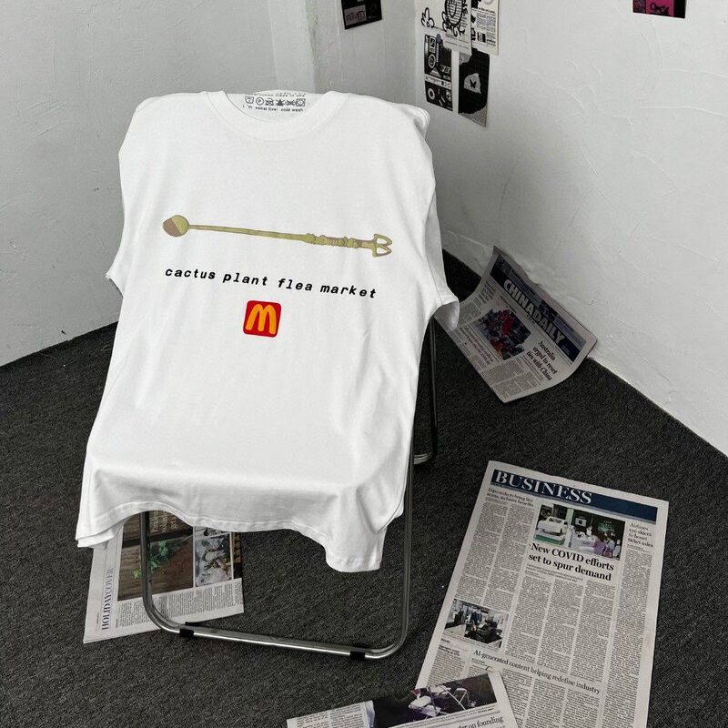 Cpfm X Mcdonalds X Cacus Jack Mcdonald's Collaboration Coffee Spoon Foam Print Short-Sleeve T-Shirt