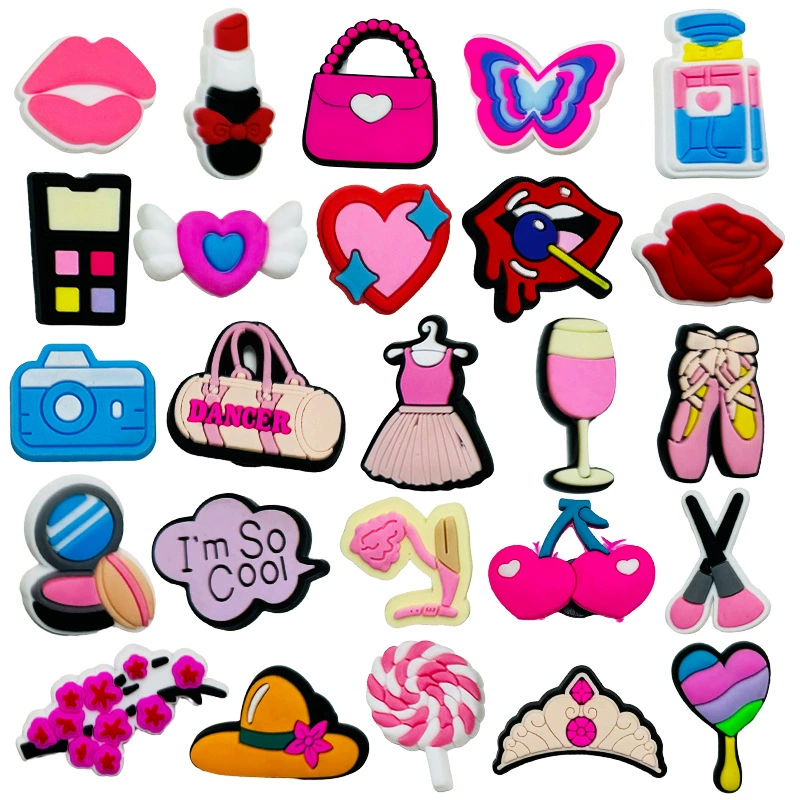 Новая модель розовая девушка балетная пещера обувь обувь цветочная обувь обувь аксессуары обувь декоративная пряжка DIY пещера обувь аксессуары пвх