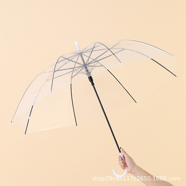 Transparent Umbrella Long Handle Umbrella Internet Celebrity Kidsren's Transparent Umbrella Single Umbrella Disposable DIY Wholesale Advertising Umbrella Printed with Logo Transparent Umbrella Long Handle Umbrella Internet Celebrity Kidsren's Transparent Umbrella Single Umbrella Disposable DIY Wholesale Advertising Umbrella Printed with Logo
