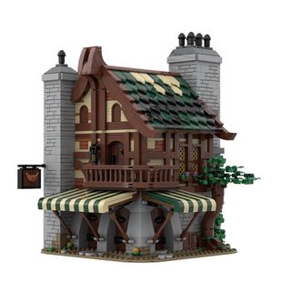 积木跨境MOC-85318 中世纪面包店造型 1962 配件 玩具 圣诞节礼物