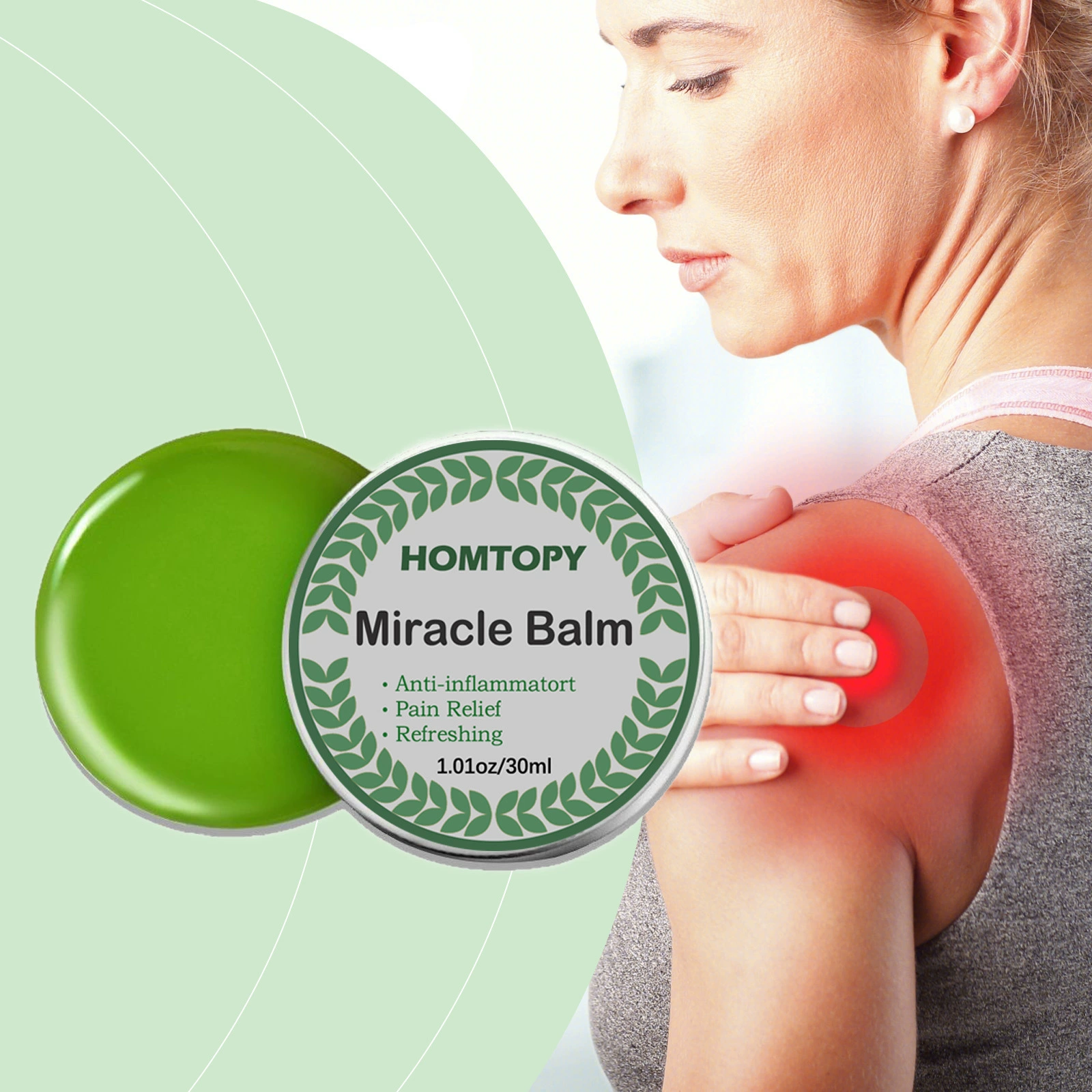 Трансграничная травяная успокаивающая мазь HOMTOPY, нежный уход, облегчение жизненной силы, массажный бальзам для ухода за суставами