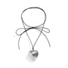Accessory, long pendant heart shaped, necklace with tassels, European style, simple and elegant design