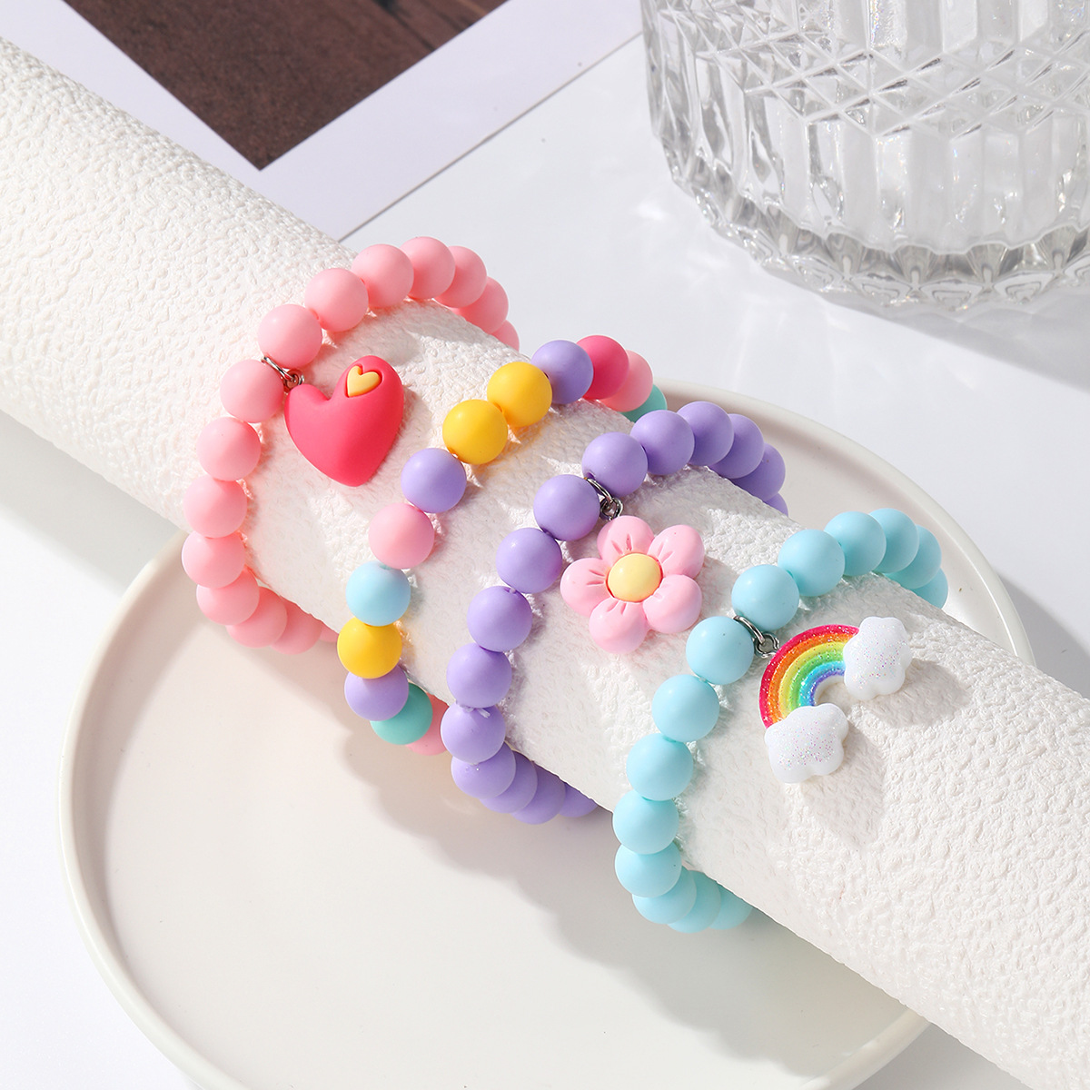 Street Occasion Mixed materials Material Heart Shape, Flower Pattern Sweet Heart Shape Flower Mixed Materials Polishing Women's Bracelets