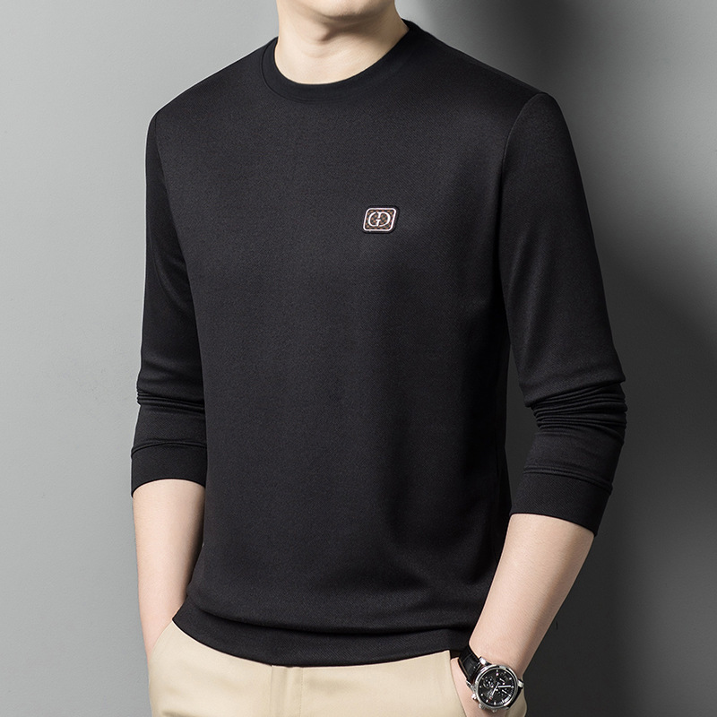 Базовая приятная телу толстовка, демисезонный лонгслив, дышащая футболка, для мужчины среднего возраста, оверсайз