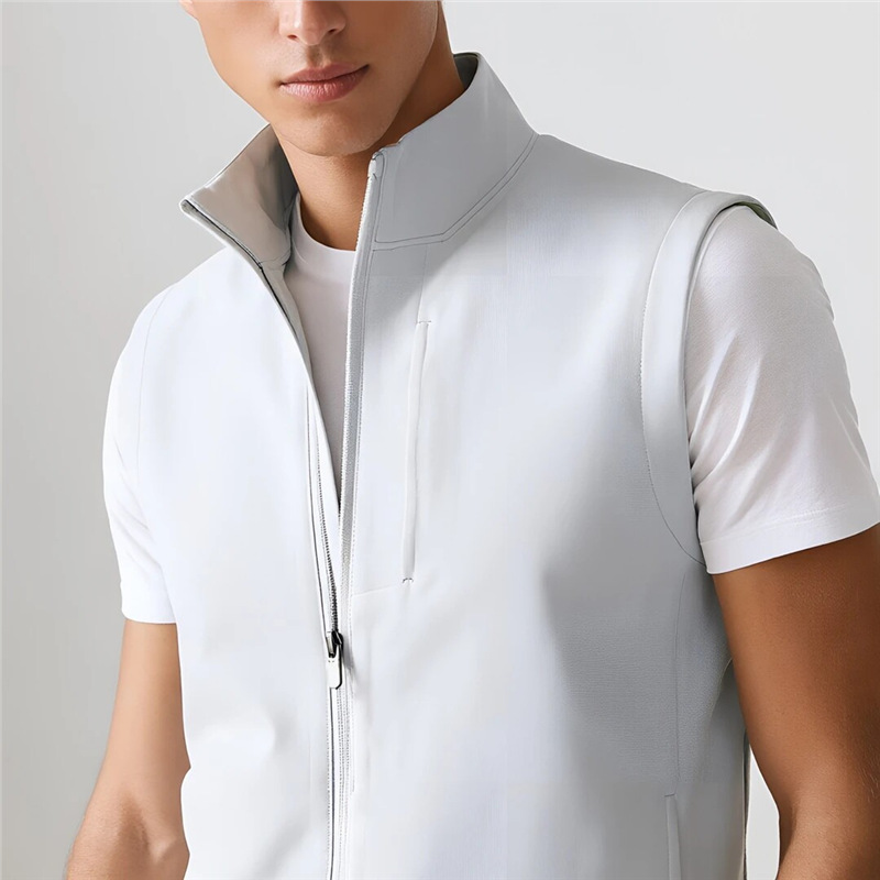 Lightweight and Versatile 3D Cut Design, New Spring Style Men's Stand-Up Collar Outdoor Sports High-Elastic Casual Vest Lightweight and Versatile 3D Cut Design, New Spring Style Men's Stand-Up Collar Outdoor Sports High-Elastic Casual Vest