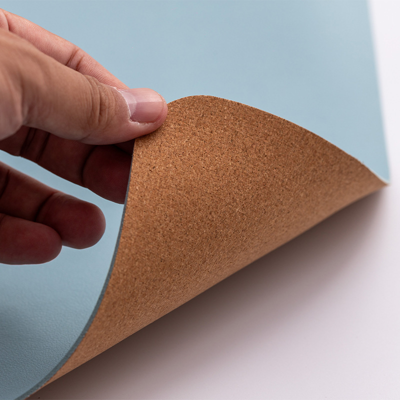 Alfombrilla de ratón de cuero de corcho, teclado de computadora, alfombrilla de escritorio de oficina, patrón fijo, tapete de escritura para escritorio de estudiante LOGO