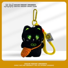 可爱毛绒小黑猫公仔包包挂件少女心百搭挂饰背包钥匙扣挂坠精品店