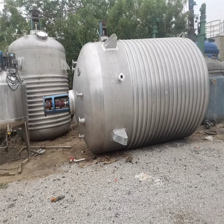 二手2立方外夹套内盘管 不锈钢304化工常压反应罐 电加热反应釜