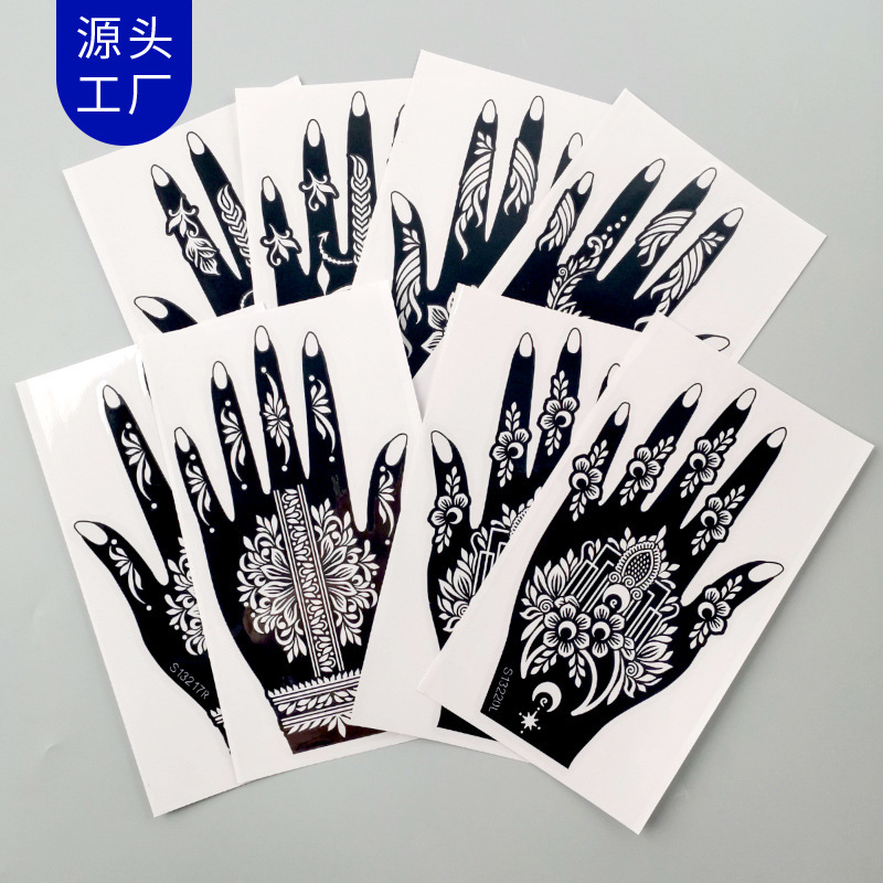 Korean-style creative personality semi-permanent tattoo paste hollow pattern template tattoo large picture template suit manufacturers wholesale Korean-style creative personality semi-permanent tattoo paste hollow pattern template tattoo large picture template suit manufacturers wholesale