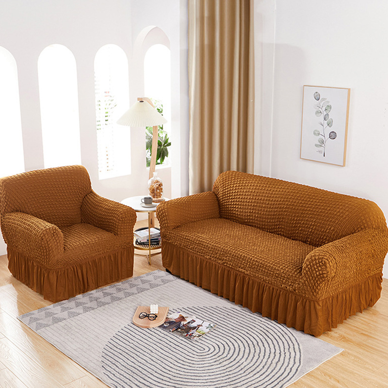 Falda funda de sofá de gasa de burbujas todo incluido cubierta elástica cubierta antipolvo cubierta de sofá al por mayor transfronteriza cojín de toalla de sofá antideslizante