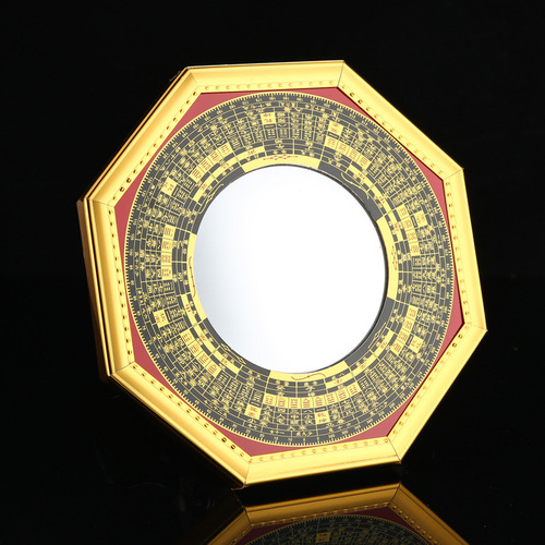Wholesale home-style round mirror for hanging on the main gate, entrance, or balcony, convex mirror, Nine Palace Mirror, Five Emperors Coin, door-facing door gourd