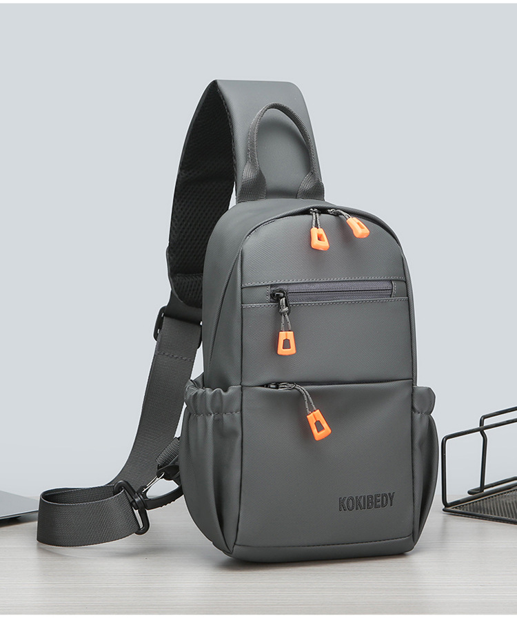 Trendy men's chest bag, water-resistant crossbody bag, casual single-shoulder backpack, fashionable business bag, multi-functional men's bag, cross-border undefined