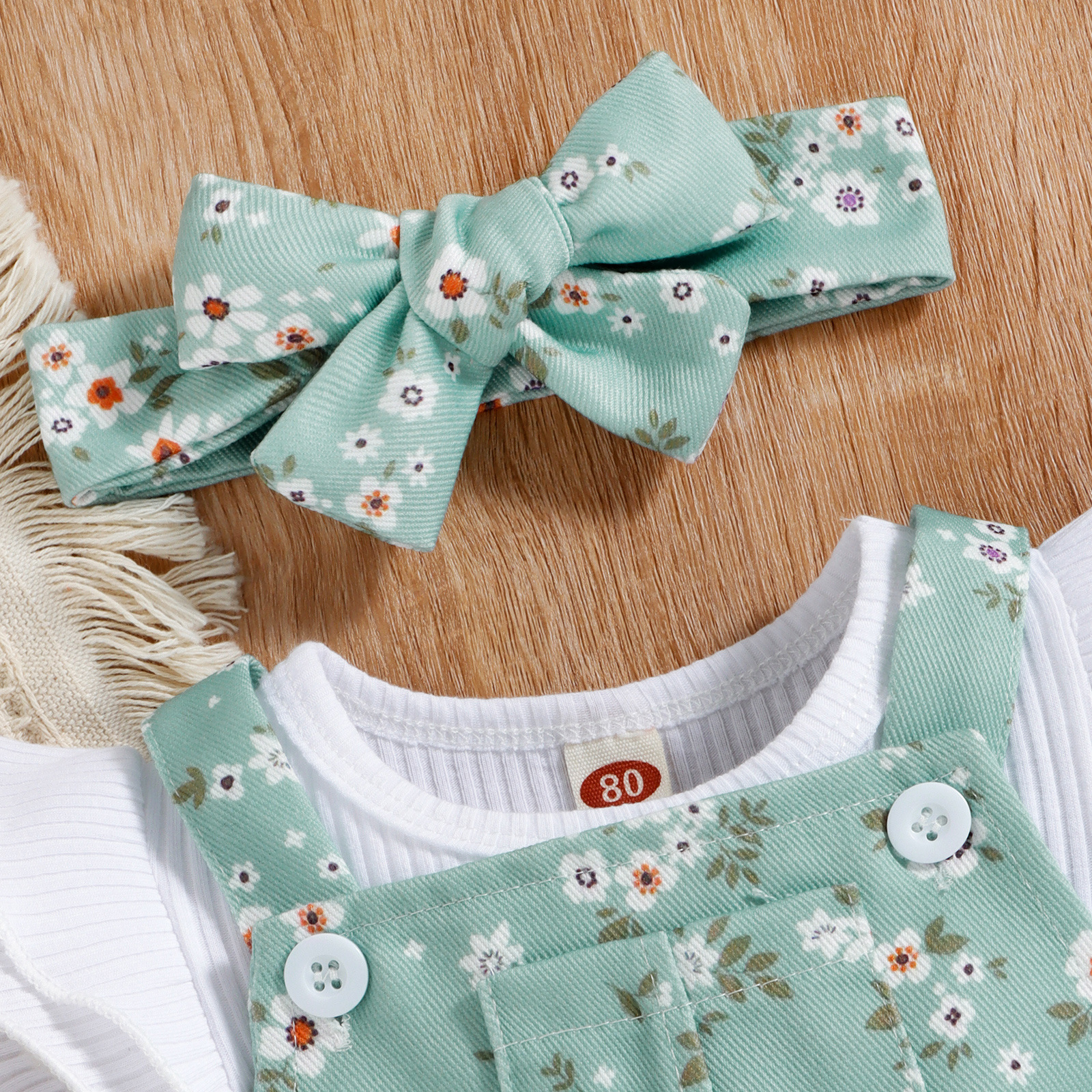 Flower Pattern Summer Season Girl'S Gender Simple Style Style Simple Style Flower Cotton Girls Clothing Sets