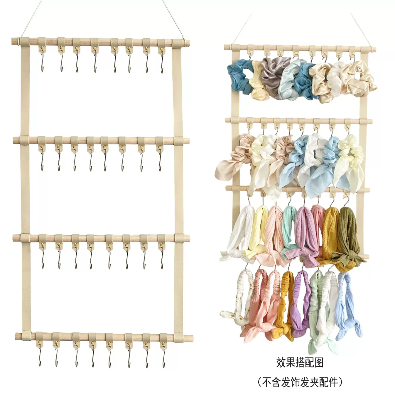 跨境PU皮质发饰发夹收纳架新款儿童收集架家具墙壁装饰带整理器