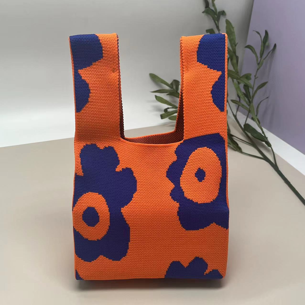 Bolso de mano tejido para embalaje de regalos, bolso tejido con múltiples patrones, estilo ins, bolso tejido para mujer, mini versátil.