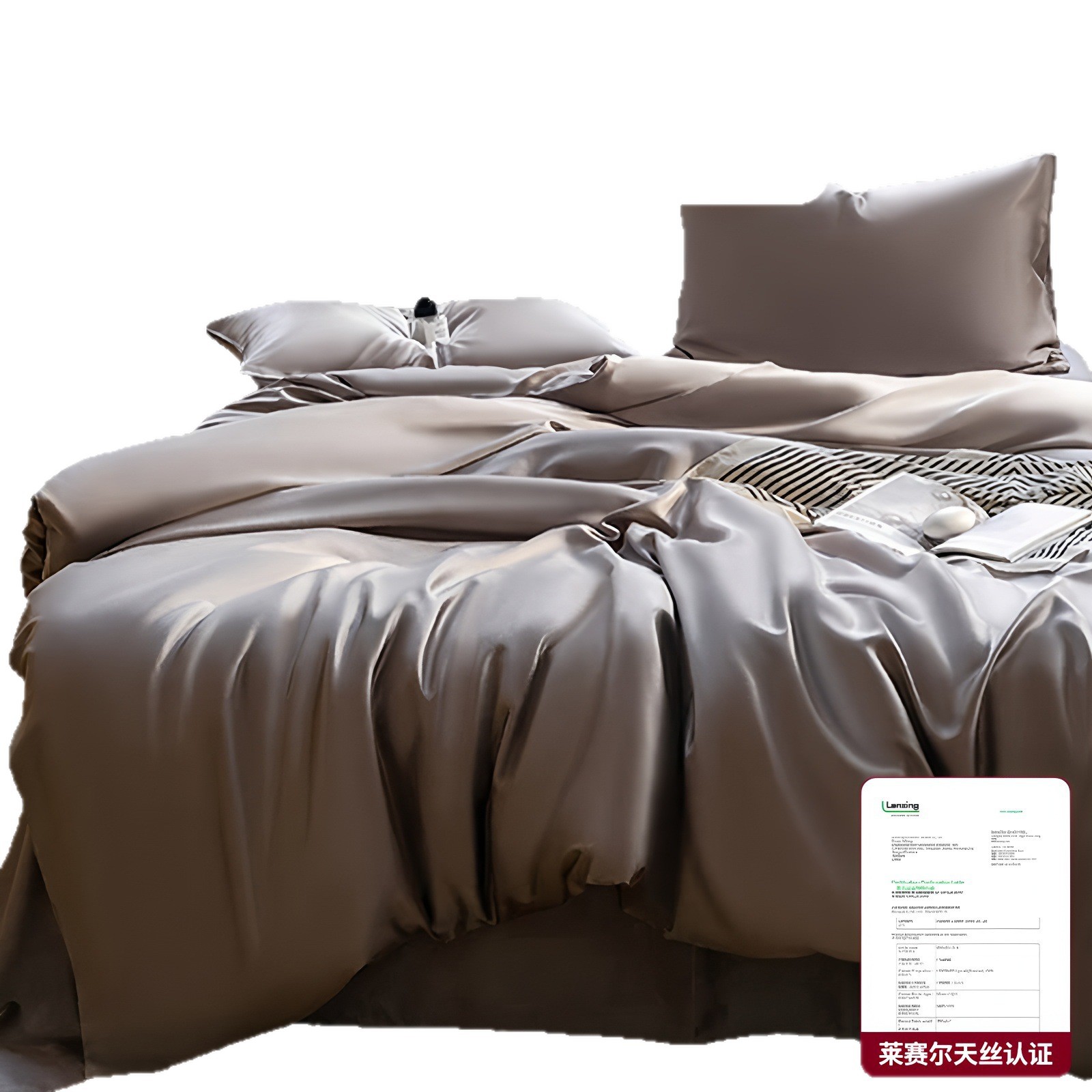 Lysel Tensick cama de cuatro piezas de verano sábanas de seda de cristal azul cubierta de seda dormitorio de tres piezas