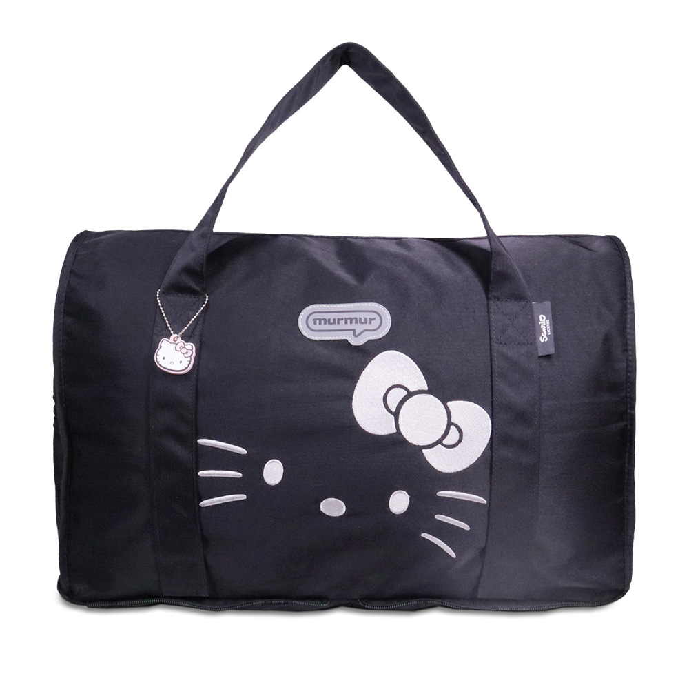 In-Stock Japanese-Style Cartoon Cat Embroidered Luggage Bag, Hand-Held and Crossbody Storage Organizer, Large Capacity Foldable Travel Bag