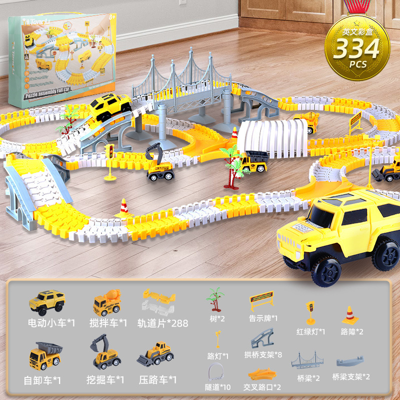 TongLi juguetes ferroviarios transfronterizos juguetes educativos eléctricos para niños vagones de ingeniería regalos de cumpleaños puestos al por mayor