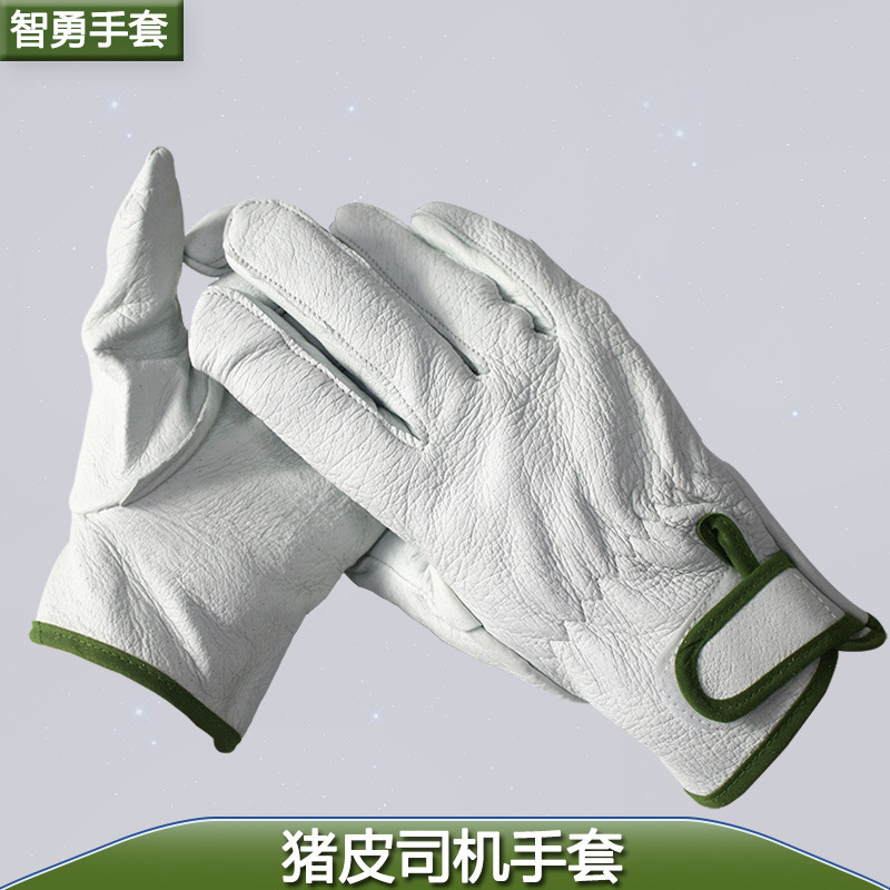 男女猪皮司机劳保手套日本园艺电焊经用隔热氩弧焊工作骑行登山