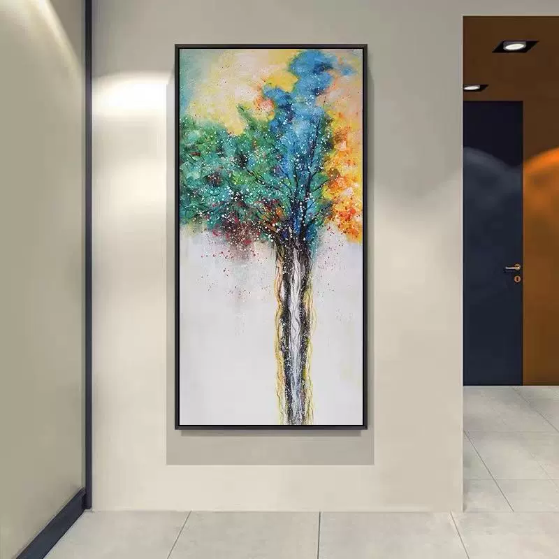 Счастливое дерево, декоративная живопись для входа, коридор, проход, подвесная картина, фоновая картина, диван, фон, стена, декоративная живопись, дерево 100200