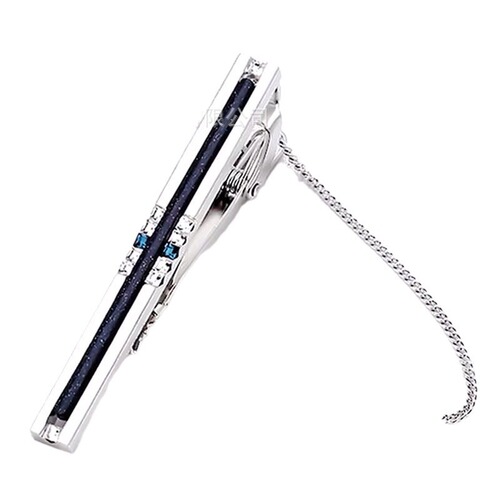 Men's light luxury boutique crystal agate tie clip, fashionable suit tie pin, men's and women's zircon collar clip