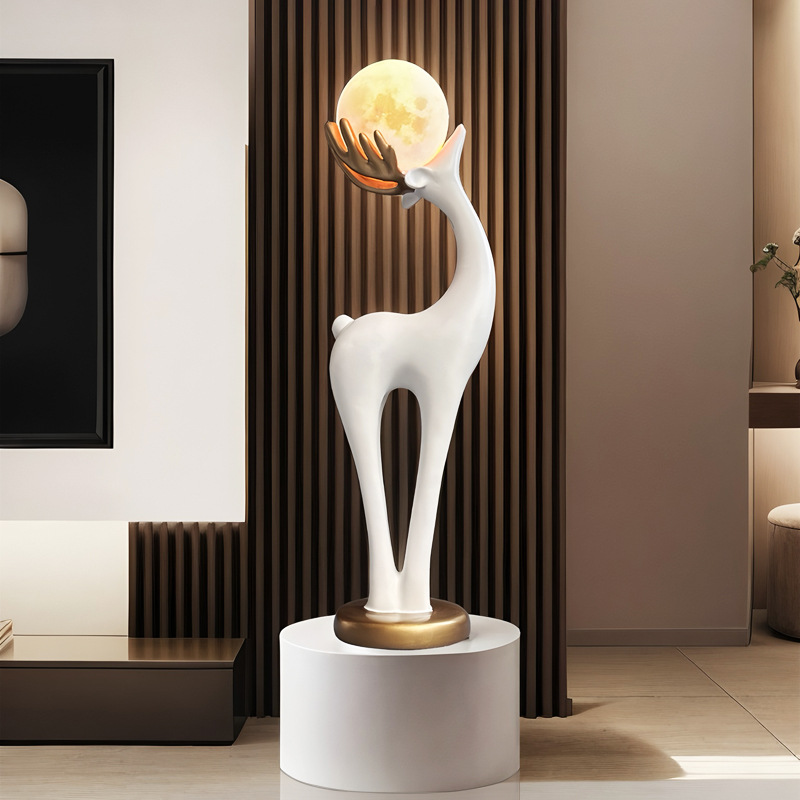 Artistic Deer Floor-Standing Ornaments, Living Room Sofa, Tv Cabinet Decoration, Accessible Luxury Atmosphere Lamp, Housewarming Gift, Housewarming Gift
