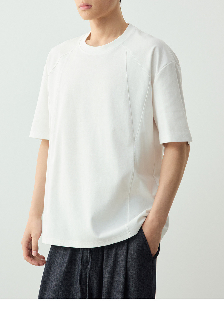 Áo thun nam cổ tròn tay ngắn phong cách công sở, chất liệu cotton thoáng mát, kiểu dáng thể thao — đen chi tiết 17