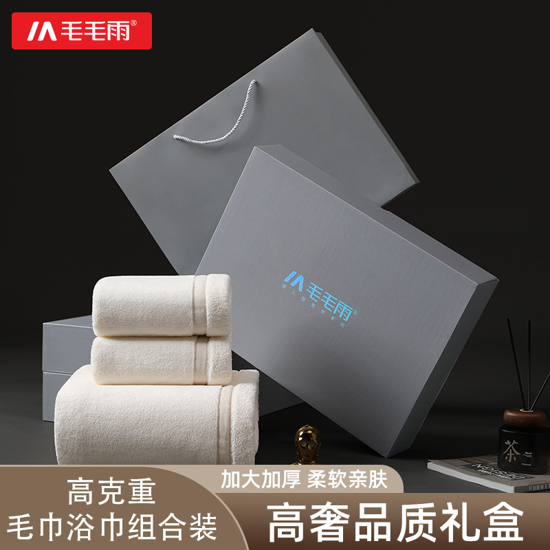 Coral Fleece High-Density Bath Towel Gift Box Set for Corporate Annual Meetings, Employee Benefits, High-End Gifts for Friends