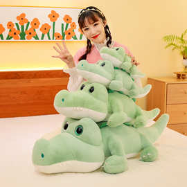 新款大眼鳄鱼长条抱枕公仔毛绒玩具儿童布娃娃玩偶礼物厂家批发