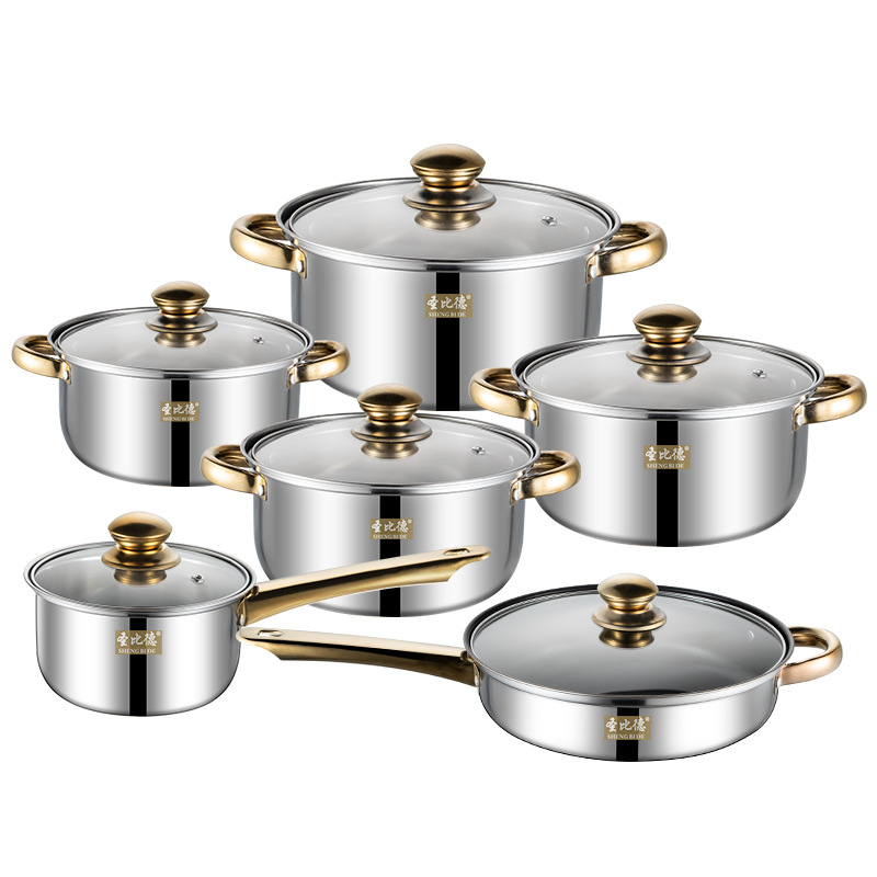 Customized cross-border pot set gold han...