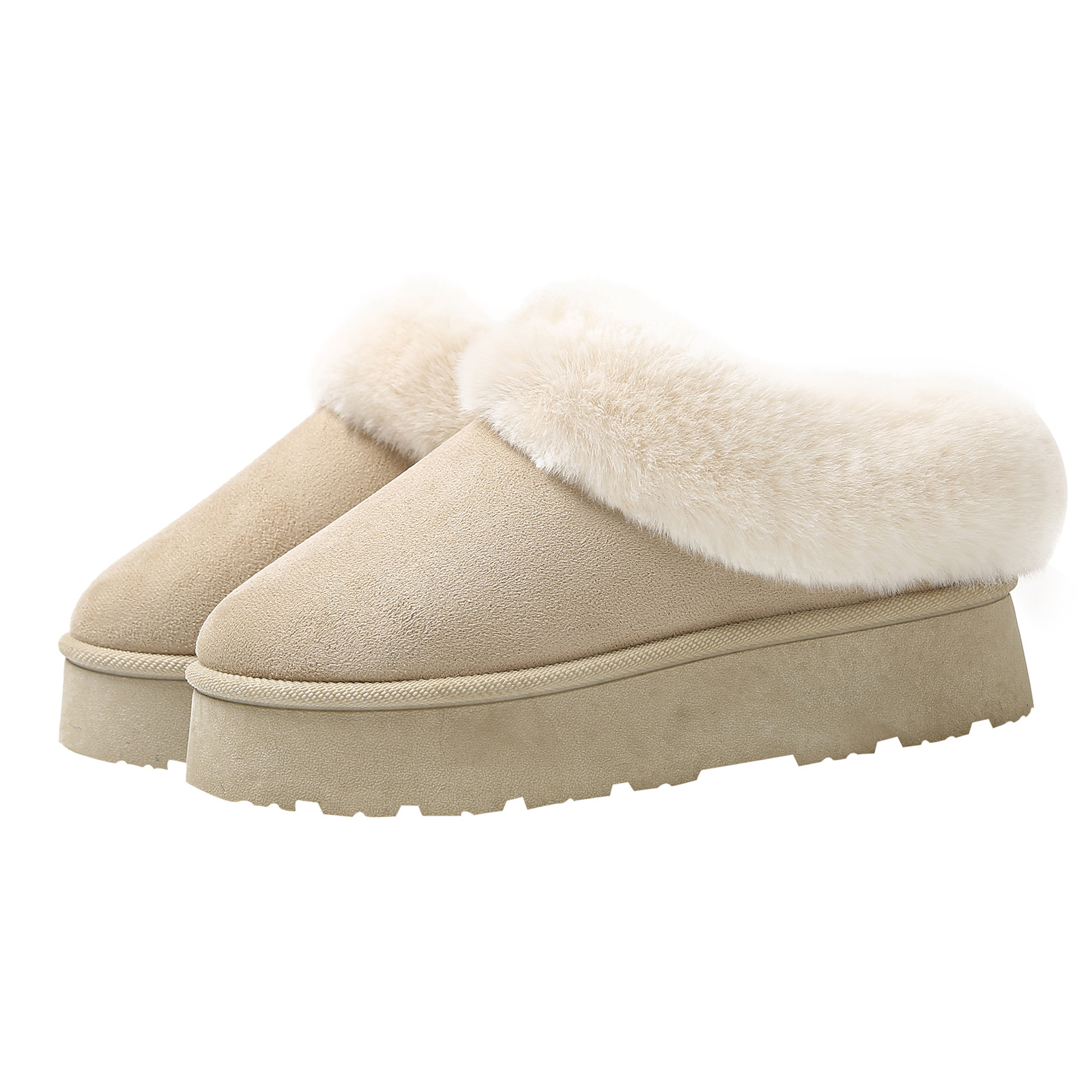 Plush women's cotton shoes short tube and warm women's snow boots_voghion.com