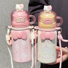 超萌女生高颜值随行可爱外带吸管随身背带保温杯便携式双饮水杯子