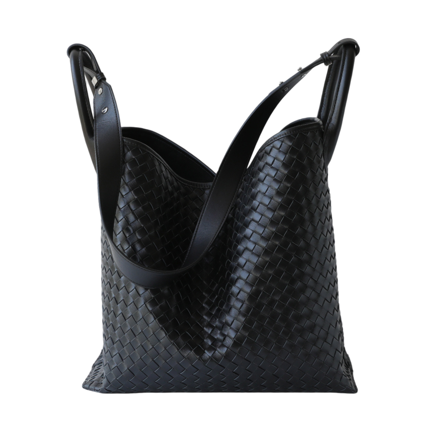 Light Luxury Sheepskin Woven Wing Bag - Large Capacity Genuine Leather Tote Handbag For Women - Thumbnail 5