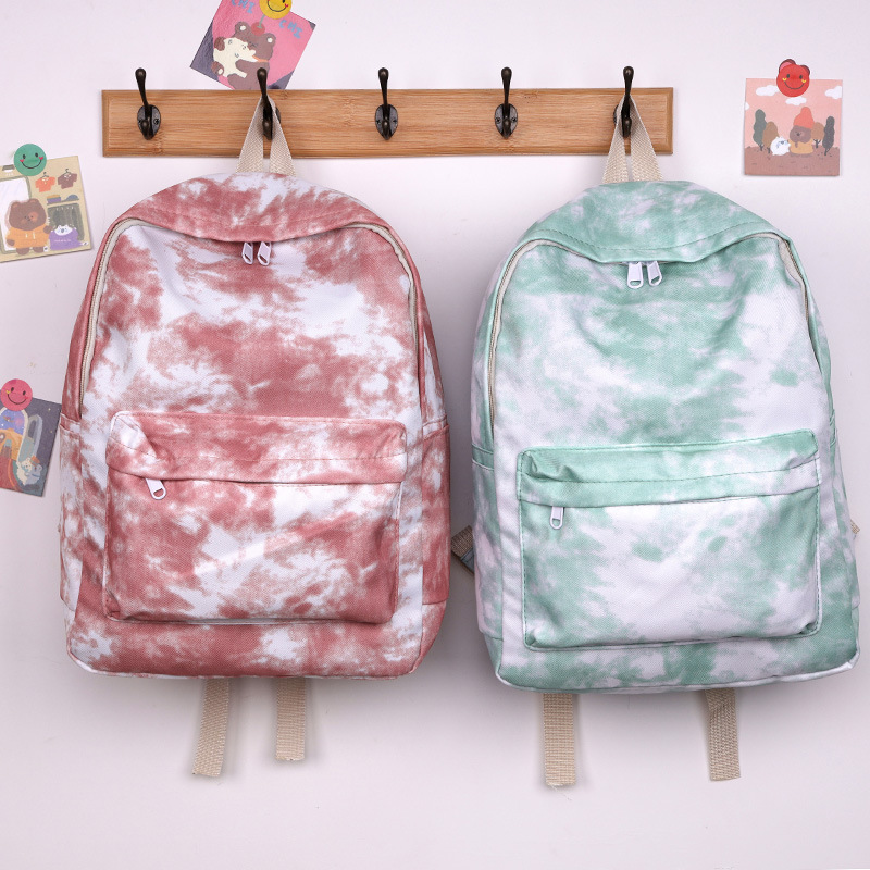 Tie-dyed moda schoolbag mujer estudiante de secundaria coreano japonés Junior High School estudiante mochila artística mochila de nylon