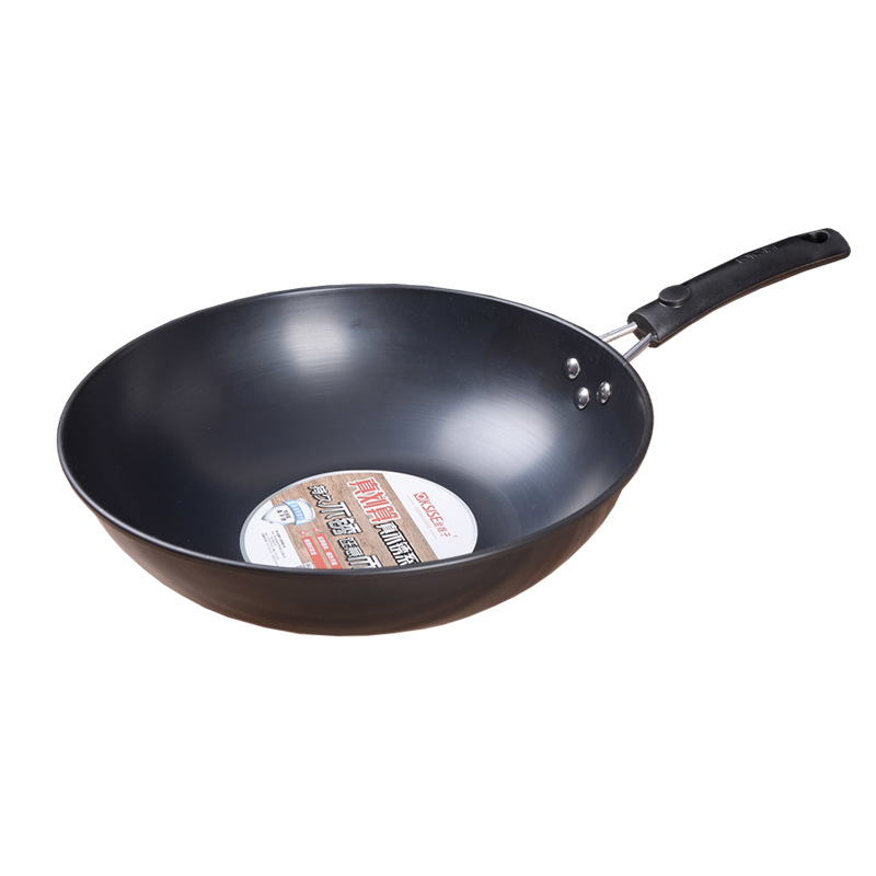 Hermana-en-ley jin wok no recubierto no óxido hogar cocina olla de hierro para las mujeres ligero olla de gas cocina de inducción