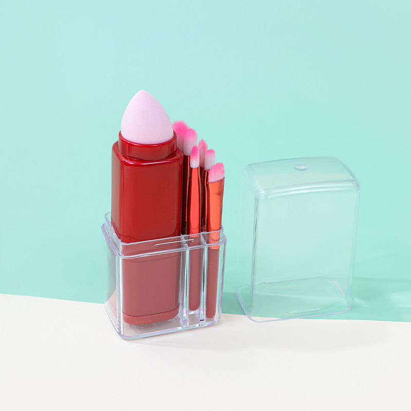 Nuevo portátil 8 en 1 cepillo de maquillaje multifuncional un conjunto de pincel de polvo de sol rojo detalle de ojos cepillo herramienta de maquillaje