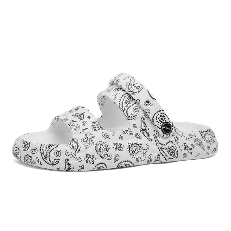 Par zapatillas verano nueva historieta cintura flor sandalias moda casual chanclas al aire libre antideslizante zapatos de playa ligeros