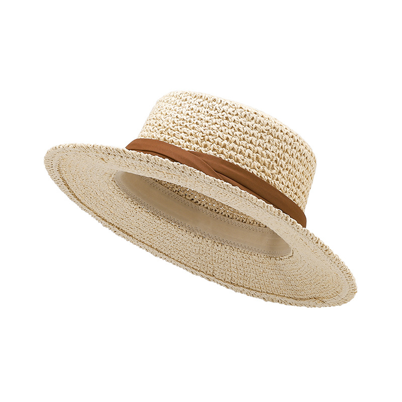Cappellino da baseball in paglia donna stile francese sole_voghion.com