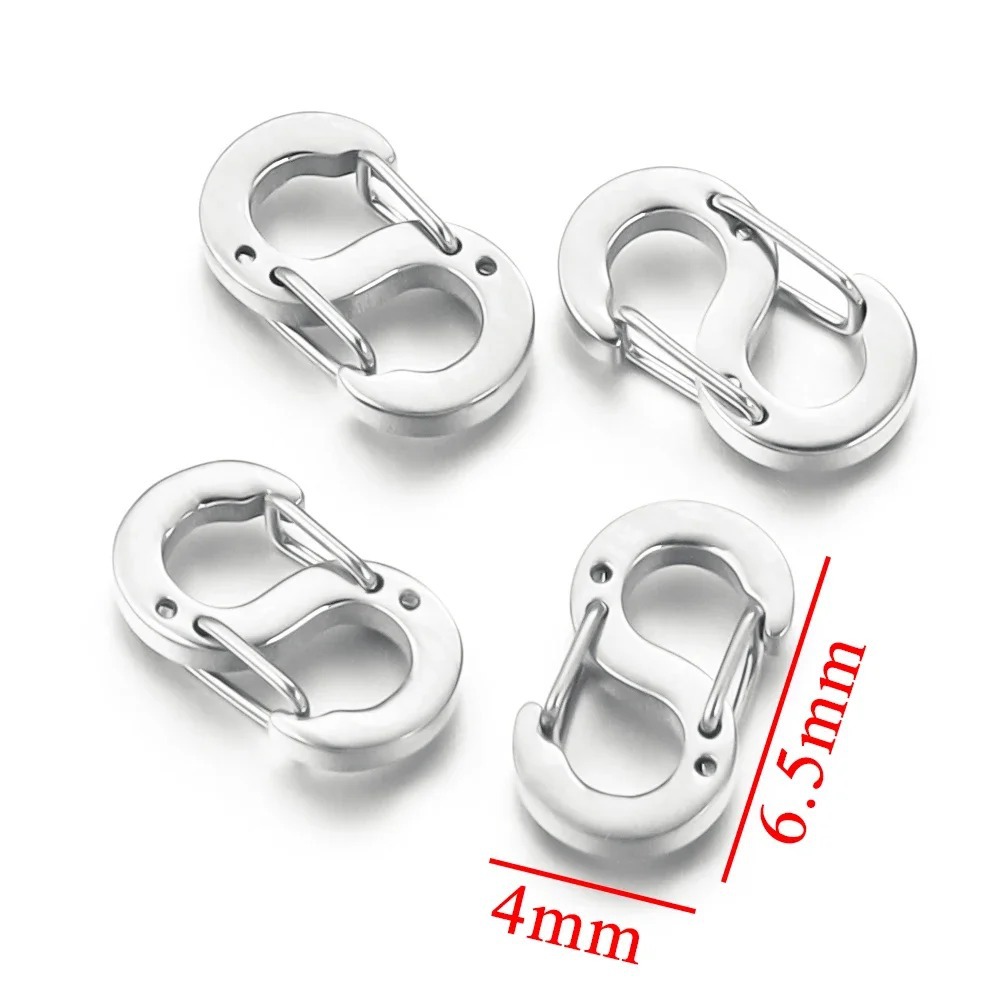 Acero inoxidable hebilla de 8 palabras collar de pulsera en forma de S hebilla de conexión equipaje hebilla de suspensión rápida accesorios de ajuste de vacío hebilla