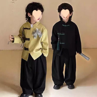Boys' Tang Suit Spring and Autumn 2025 New Children's Chinese Style Hanfu Set Little Boy New Chinese Style National Trend Zhongshan Suit