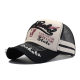 Cross-border New Washed Mesh Baseball Cap Men's Spring and Summer Fashion Cow Head Pattern Letter Embroidered Cap Mesh Cap