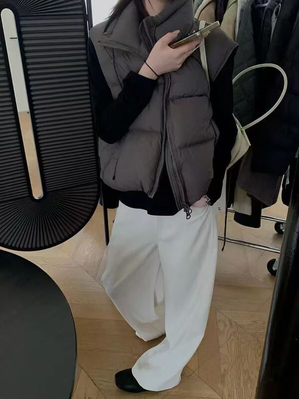 立领羽绒马甲女短款云朵泡芙2025新款90绒高级感加厚宽松百搭外套|undefined